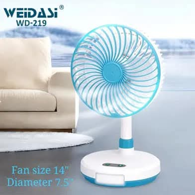Weidasi Rechargble light with fan WD-219
