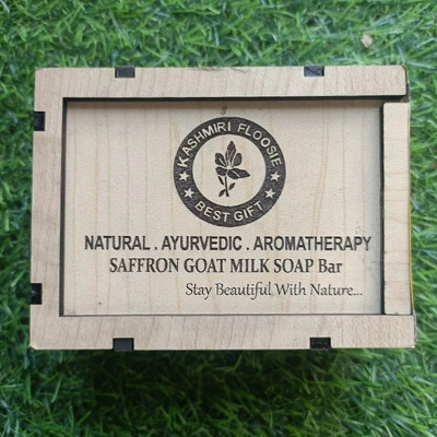 Premium Quality  Saffron Goat Milk Soap with Wooden Box